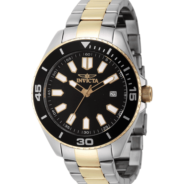Invicta Herrenuhr 46319 Pro Diver Silberfarben mit schwarzem Zifferblatt