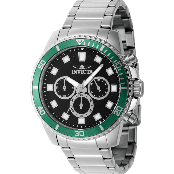 Invicta Herrenuhr 46051 Pro Diver Silberfarben mit schwarzem Zifferblatt