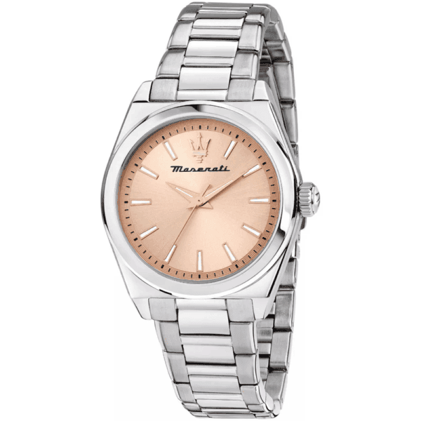 Damenarmbanduhr Maserati Velocita' R8853152505 in Silber mit pfirsichrosafarbenem Zifferblatt