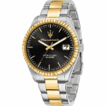 Herrenarmbanduhr Maserati R8853100042 Competizione - Silberton mit schwarzem Zifferblatt, 43 mm, wasserdicht bis 10 ATM