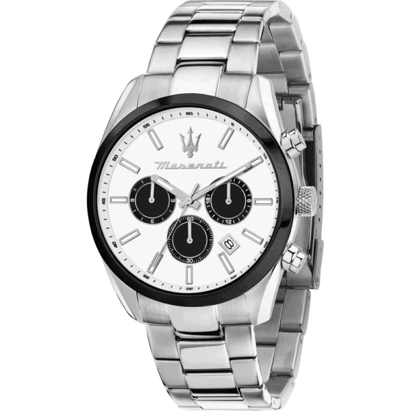 Maserati ATTRAZIONE Uhr R8853151004, Silber mit weißem Zifferblatt, Edelstahlarmband
