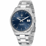 Herrenarmbanduhr Maserati Compétizione R8853100029 mit silbernem Gehäuse und navyblauem Zifferblatt