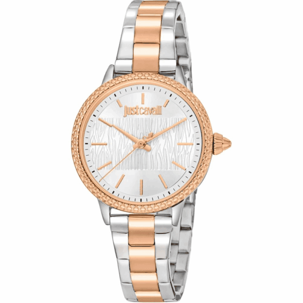 Just Cavalli Damen Uhr JC1L259M0095 Animalier Roségold mit silberfarbenem Zifferblatt