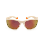 Polaroid Sonnenbrille PLD 2135/S-IXN-65 Unisex, Wrap-around mit orange/rot verspiegelten, polarisierten Gläsern.