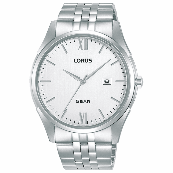 Lorus Herrenuhr RH987PX9 Classic Silber mit weißem Zifferblatt