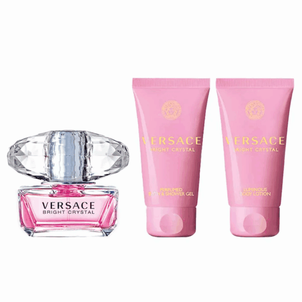 Geschenkset Versace Bright Crystal, Eau de Parfum 50 ml + Duschgel 50 ml + Körperlotion 50 ml