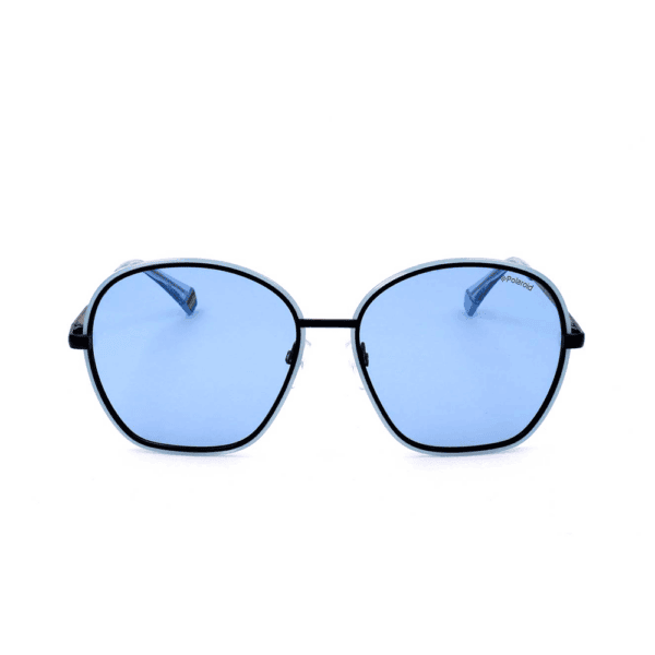 Polaroid Sonnenbrille PLD 6113/S-MVU-56 für Damen, rund mit blauen polarisierten Gläsern.