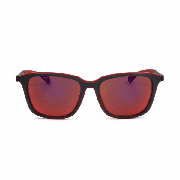 Hugo Boss Sonnenbrille BOSS 1140/F/S-8A4-56 für Herren, quadratische Rahmen, rote Gläser mit vollständigem UV-Schutz