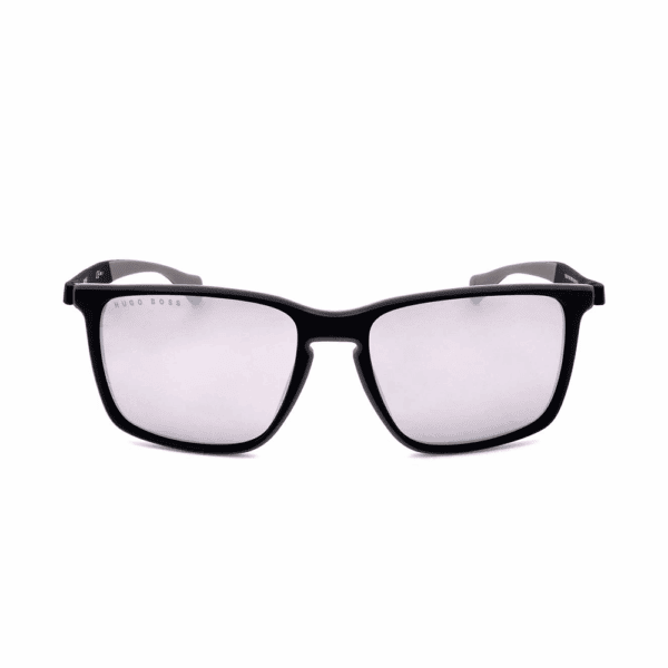 BOSS 1114/S-O6W-57 Sonnenbrille für Herren - Quadratisches Design mit silbernen Gläsern, 100% UV-Schutz