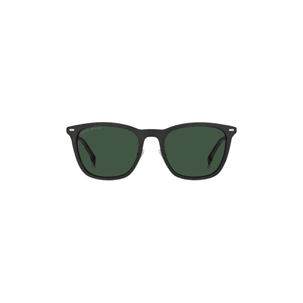 Hugo Boss Sonnenbrille BOSS 1290/F/SK-003-56 für Herren, schwarzes quadratisches Gestell mit soliden grünen Gläsern, 100% UV-Schutz