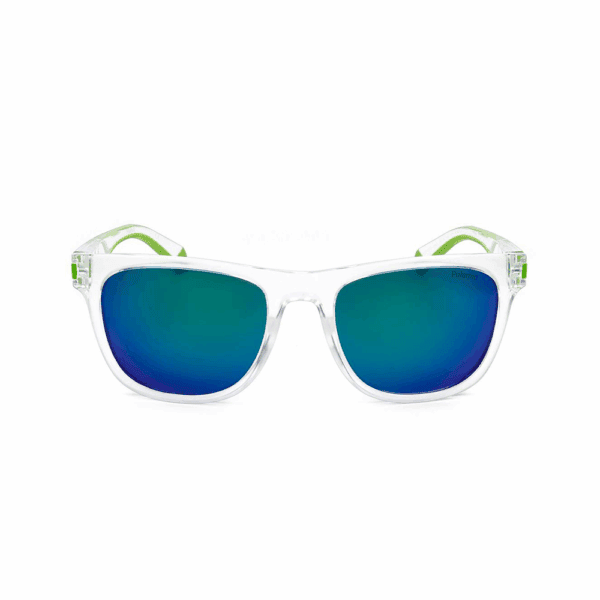 Polaroid Sonnenbrille PLD 2122/S-0OX-54 für Herren, quadratisch mit blau/grün verspiegelten/polarisierten Gläsern