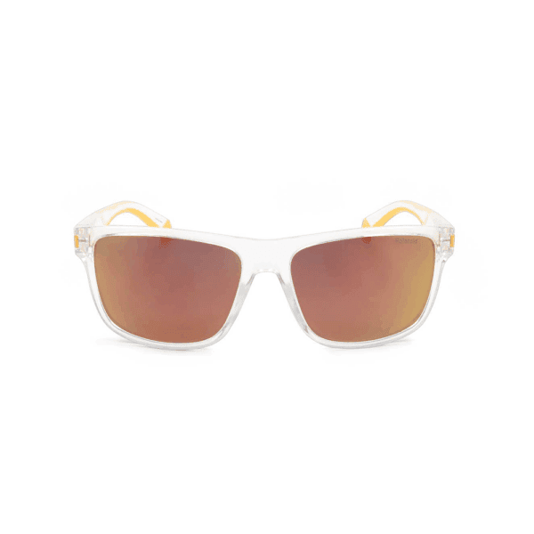 Polaroid Sonnenbrille PLD 2123/S-3DP-57 für Herren, quadratisch mit orangefarbenem Spiegel / polarisierte Gläser