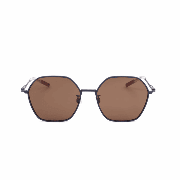 Tommy Hilfiger Sonnenbrille TJ 0070/F/S-FLL-55 Unisex, geometrisch mit normalen braunen Gläsern.