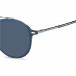 Hugo Boss Sonnenbrille BOSS 1179/S-KU0-54 für Herren, runde Rahmen mit soliden blauen Gläsern, 100% UV-Schutz. – Bild 2