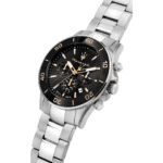 Maserati Herrenuhr R8873600003 Competizione, silberfarben mit schwarzem Zifferblatt, Miyota Quarzwerk – Bild 3